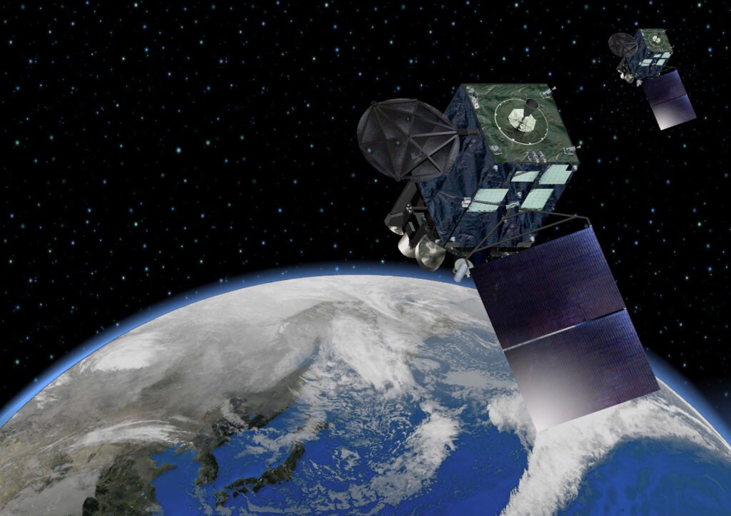 Stunning Earth Satellite View: Blue Oceans & Starry Space Wallpaper