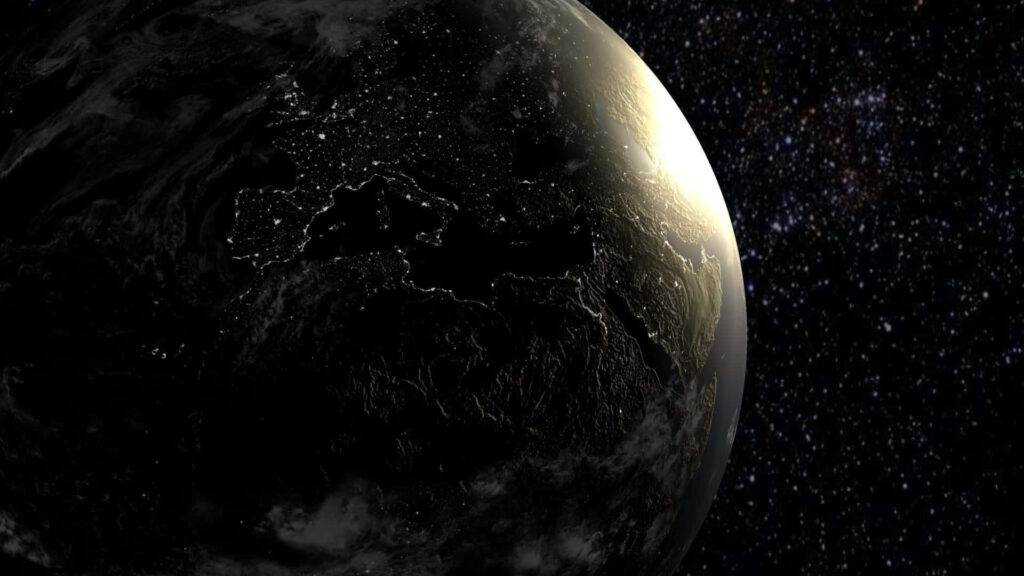 Stunning Earth from Space Wallpaper: City Lights & Starry Sky