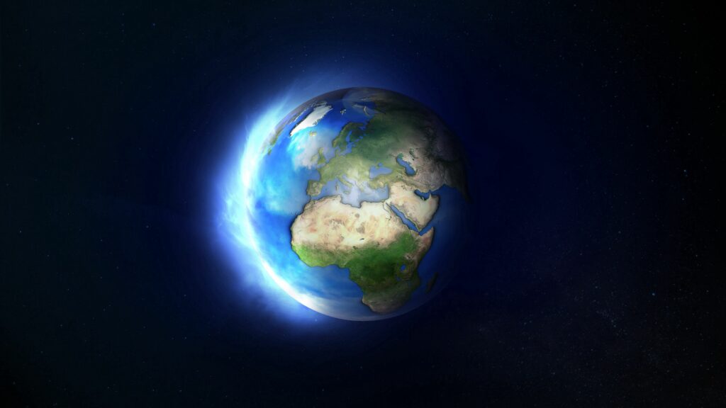 Stunning Earth Wallpaper: Vibrant Planet View from Space Background