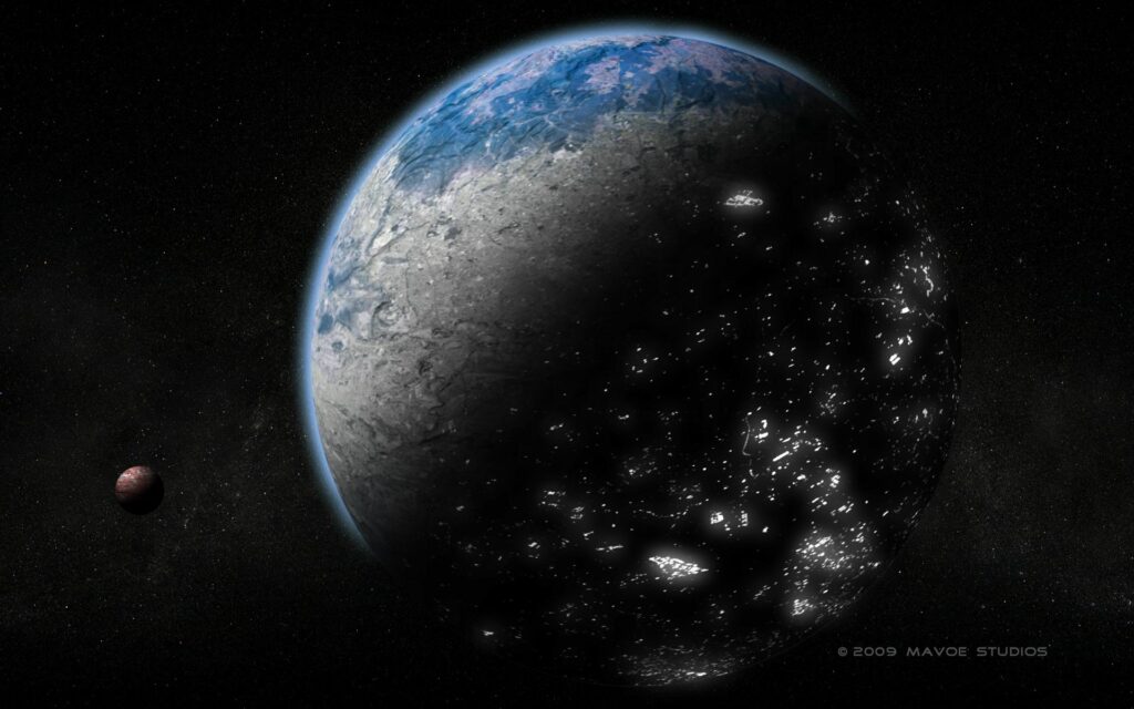 Earth from Space Wallpaper: Day and Night Urban Contrast Background