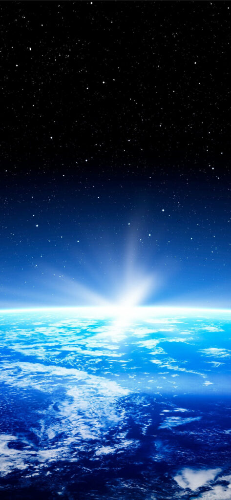 Mesmerizing Earth view from space with solar flare - stunning iPhone 12 Pro wallpaper