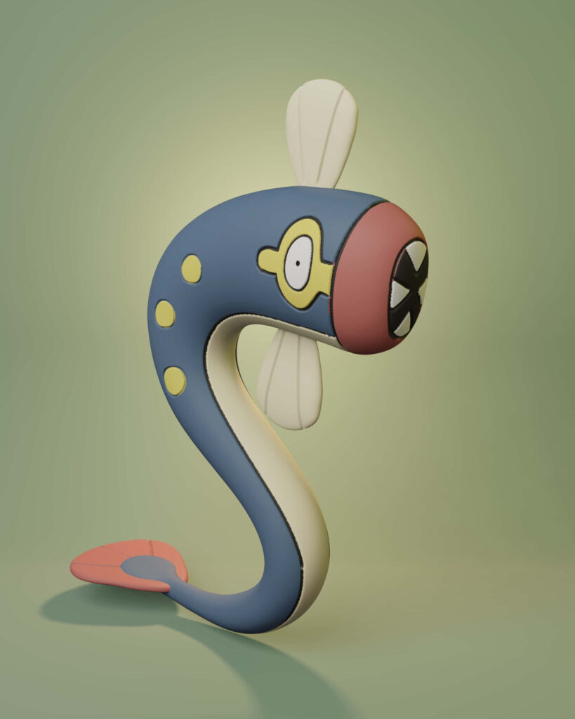 Vibrant Eelektrik Pokémon Illustration on Gradient Green Background Wallpaper