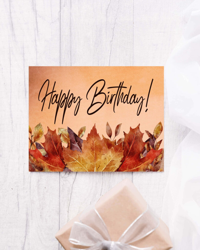 Stunning Fall Birthday Wallpaper with Vibrant Autumn Leaves