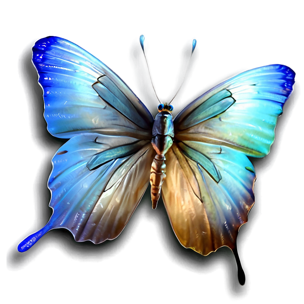 Fantasy Blue Butterfly Wallpaper: Ethereal Glow & Intricate Design