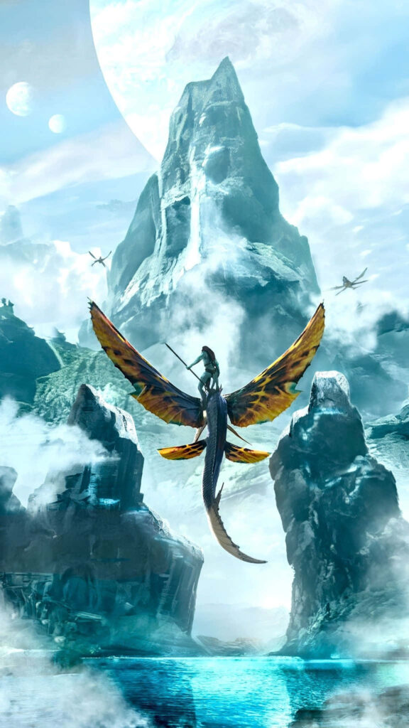 Epic Fantasy Wallpaper: Soaring Rider in a Magical World