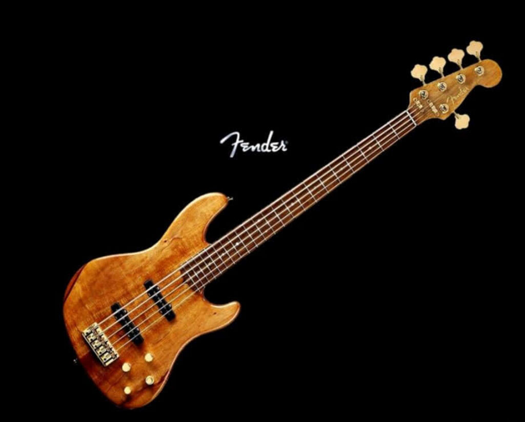 Stunning Fender Precision Bass Wallpaper on Sleek Black Background