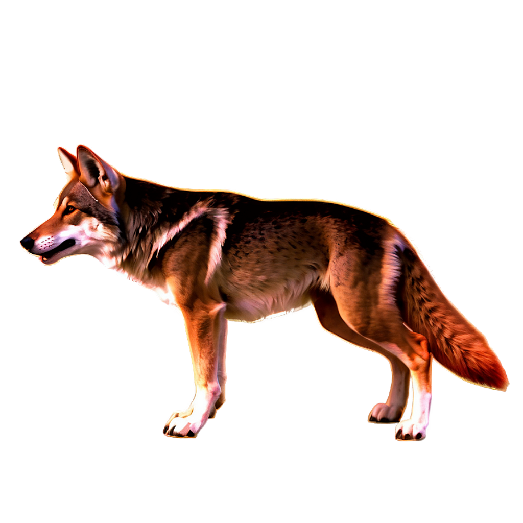 Stunning Fiery Red Wolf Wallpaper: Majestic Artwork with Glow