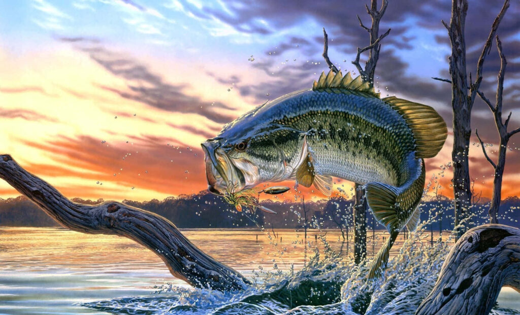 Vibrant Fish Leaping at Sunset - Stunning Wallpaper Background