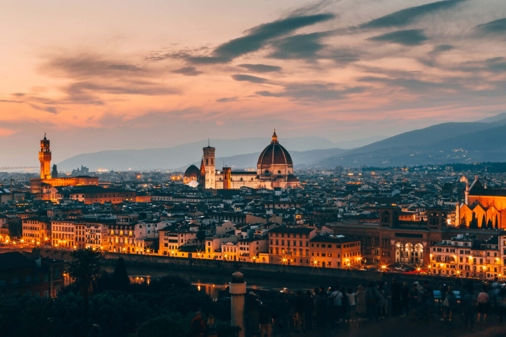 Florence Cathedral Sunset: Stunning Architecture Wallpaper Background