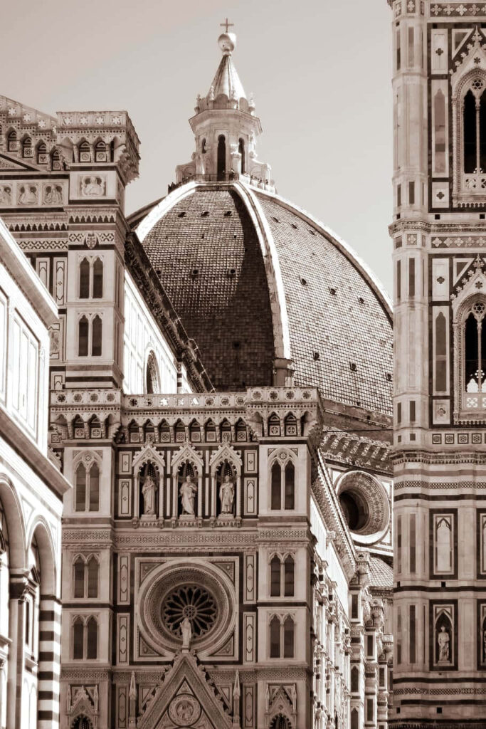 Intricate Gothic Florence Cathedral Wallpaper Background - Italy