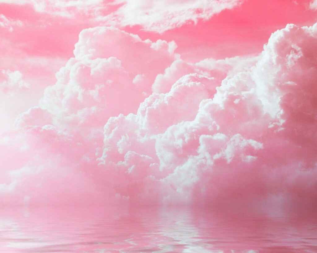 Dreamy Pink Clouds Reflection - Serene HD Wallpaper Background