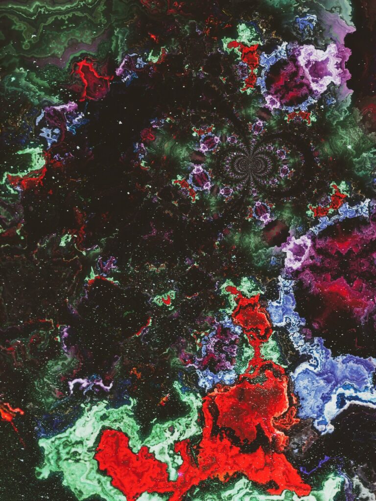 Vibrant Abstract Fluid Art Wallpaper: Mesmerizing Color Swirls