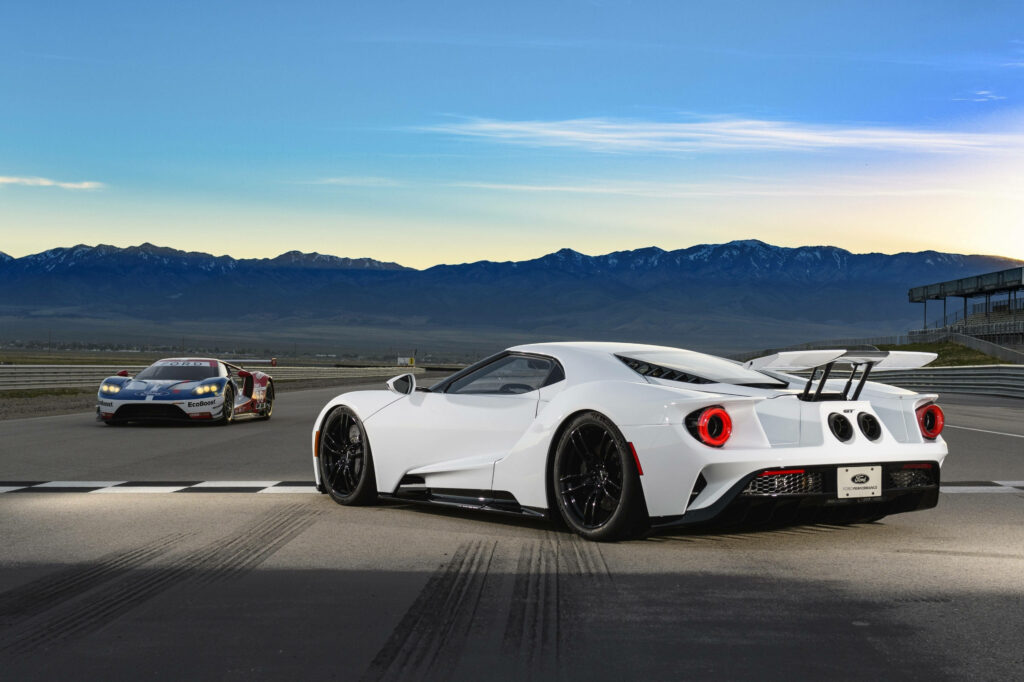 Stunning Ford GT Wallpaper: Sleek Sports Car on Racetrack