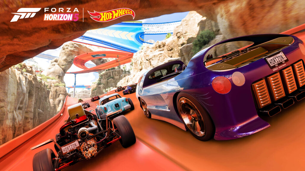 4K Forza Horizon 5 Hot Wheels Race Track Wallpaper - Dynamic Racing Scene