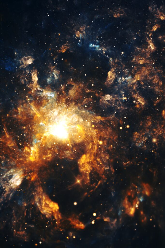 Cosmic Explosion Fractal Wallpaper: Bright Sparks & Colors Background