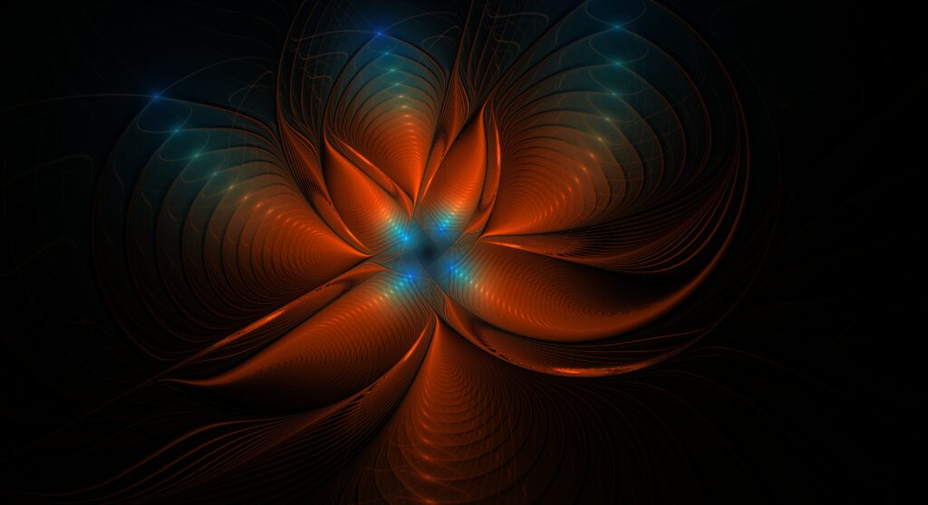 Stunning Brown & Blue Fractal Wallpaper - Abstract Glowing Design