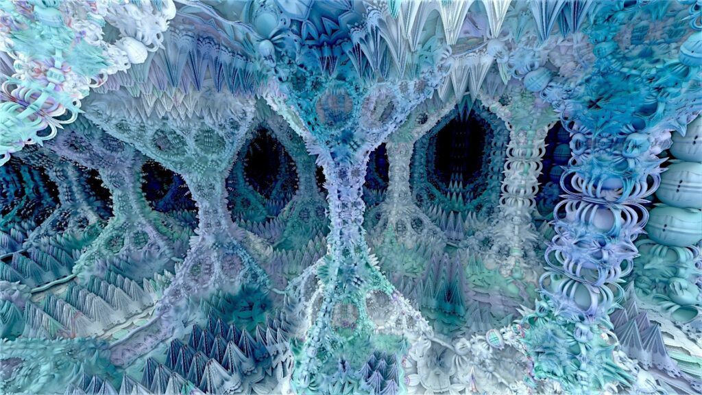 Mesmerizing Blue and Purple Fractal Wallpaper - 1920x1080 Background