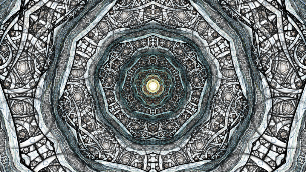 Stunning Fractal Wallpaper: Intricate Patterns & Glowing Center Background