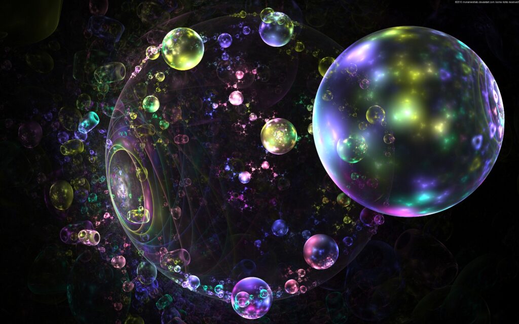 Stunning Fractal Wallpaper: Colorful Bubbles & Dynamic Glares Background