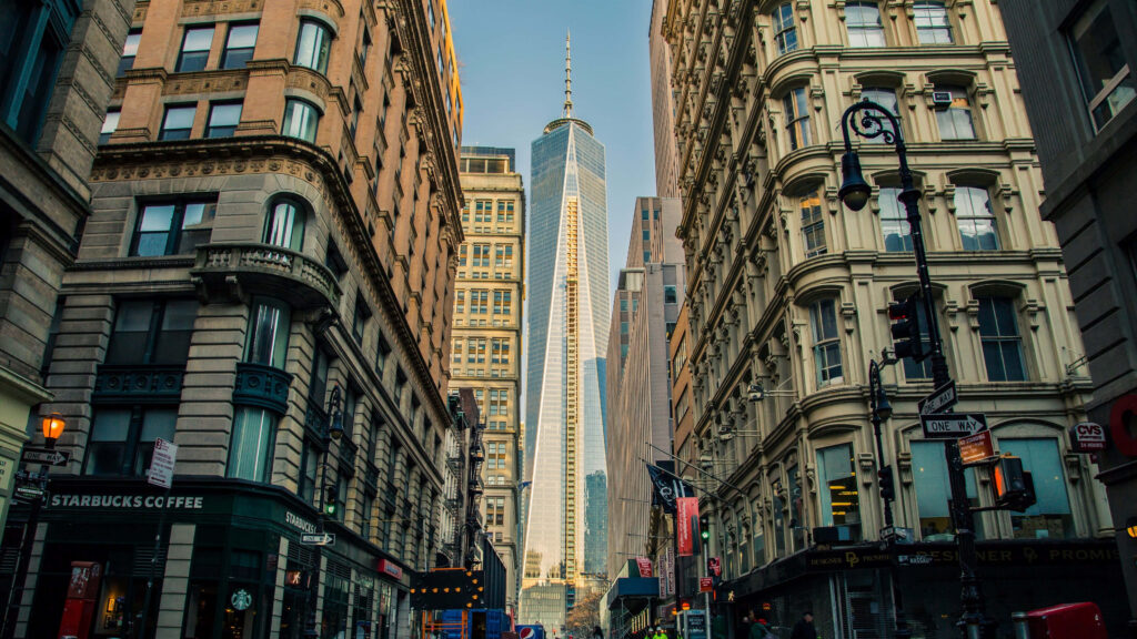 Stunning Freedom Tower Low-Angle Shot: NYC Wallpaper Background