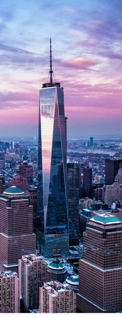 Vibrant Sunset Wallpaper: Freedom Tower & Colorful Cityscape