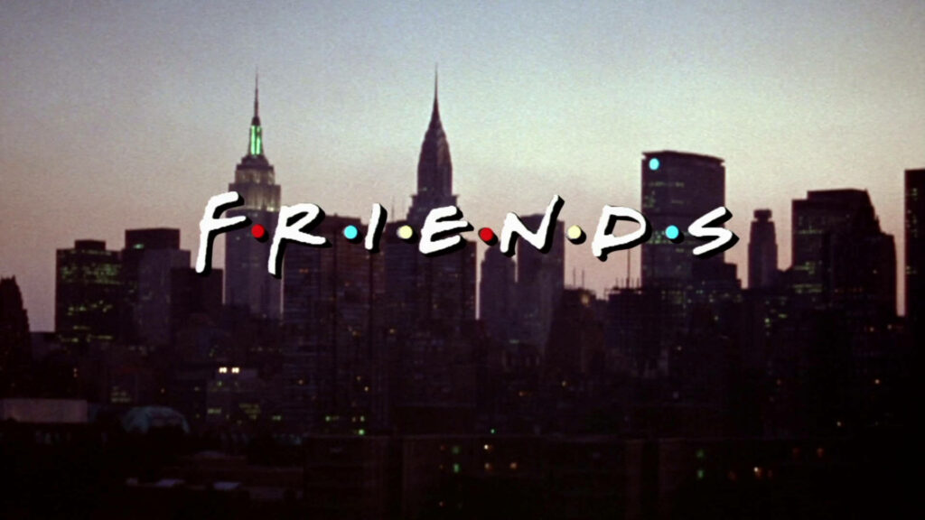 Friends Logo Wallpaper: Nighttime NYC Cityscape Background