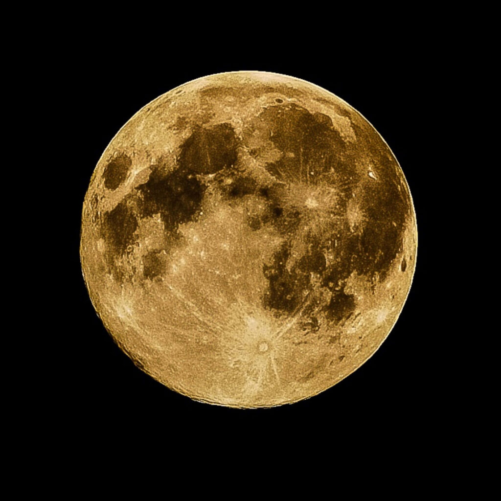 Luminous Full Moon Wallpaper: Bright Craters on Dark Background