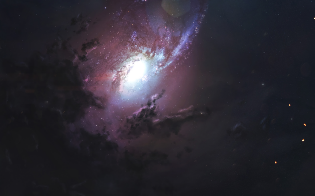 Stunning Galaxy Wallpaper: Bright Core & Colorful Nebulae