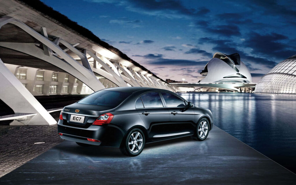 Stunning Geely EC7 Wallpaper: Sleek Car & Futuristic Twilight Scene