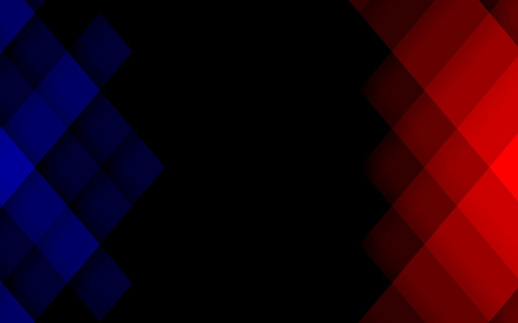 Abstract Geometric Squares Wallpaper: Blue & Red Contrast Design