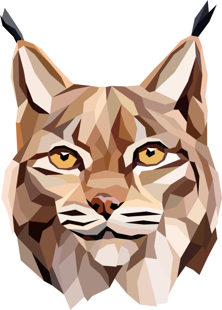 Geometric Lynx Wallpaper: Modern Art with Earthy Tones