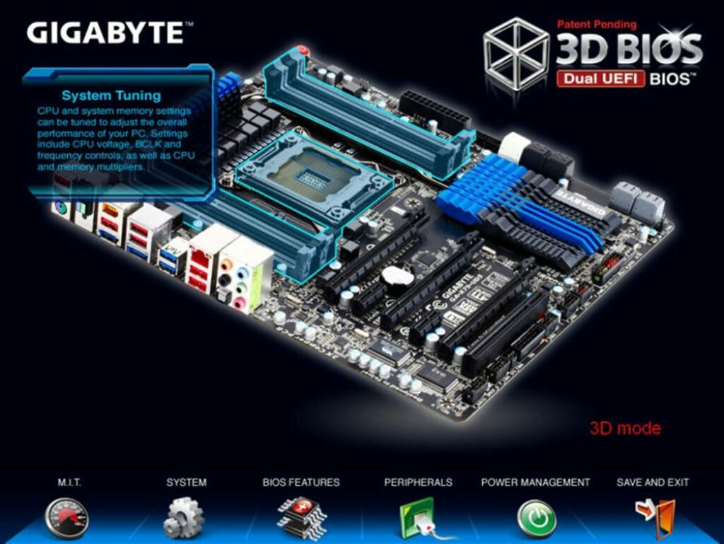 Detailed Gigabyte Motherboard Wallpaper: 3D BIOS & Modern Design
