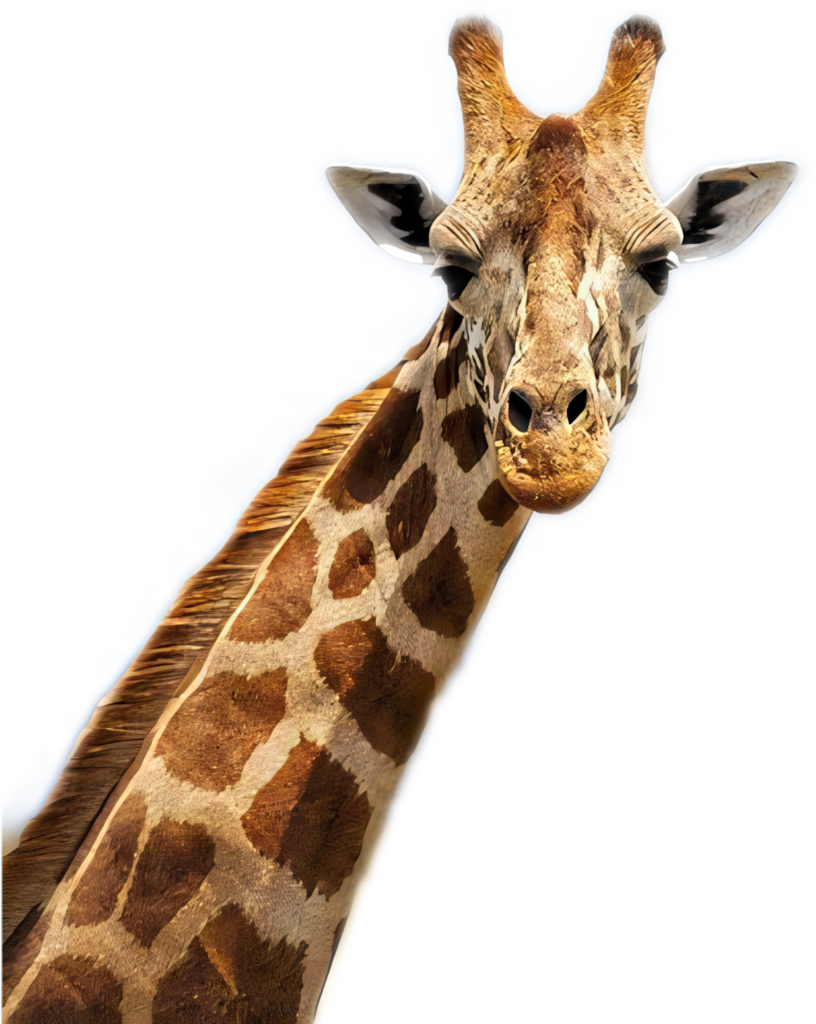 Stunning Giraffe Portrait: Vivid Details Against Clear Background Wallpaper