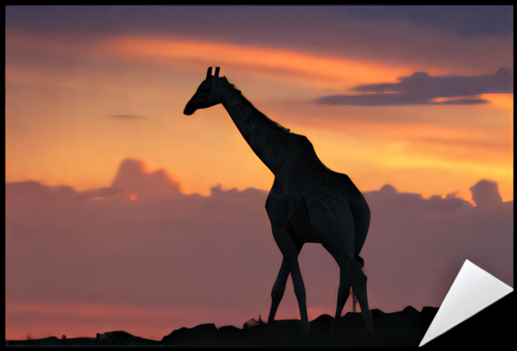 Majestic Giraffe Silhouette Against Vibrant Sunset Wallpaper
