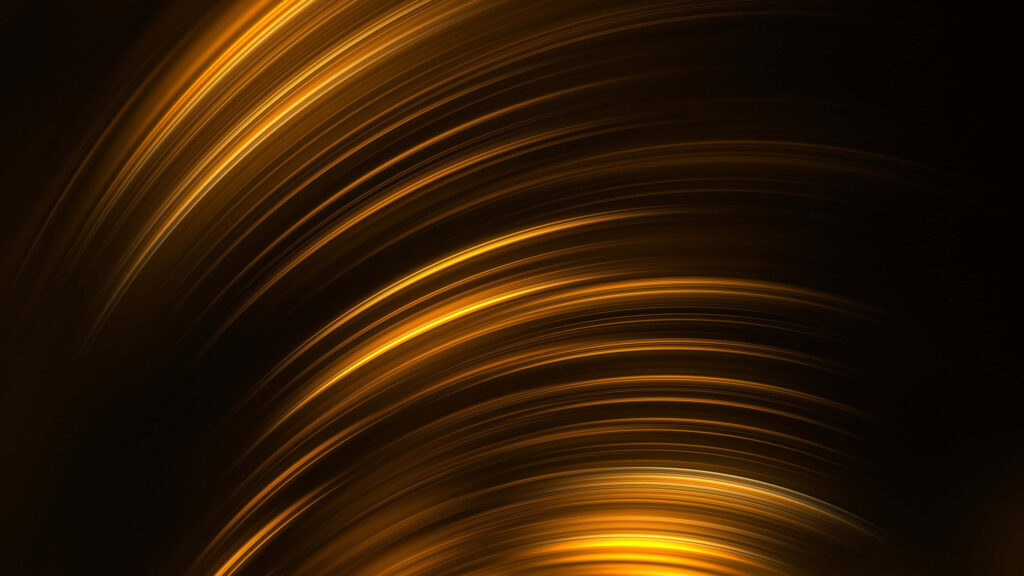Golden Curved Light Trails: Mesmerizing Abstract Background Design Wallpaper