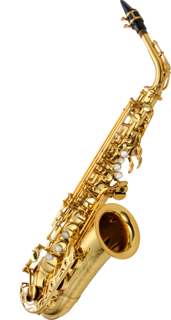 Stunning Golden Saxophone Wallpaper Against Black Background