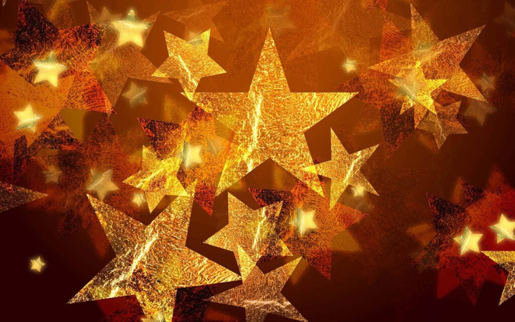 Stunning 3D Golden Stars Wallpaper for a Magical Background
