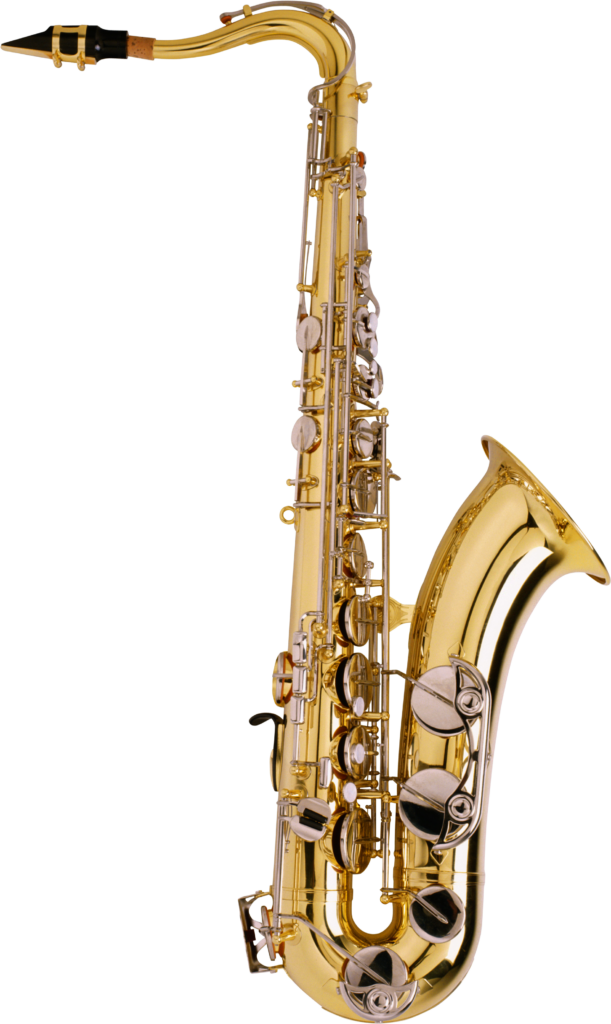 Elegant Golden Tenor Saxophone Wallpaper on Transparent Background