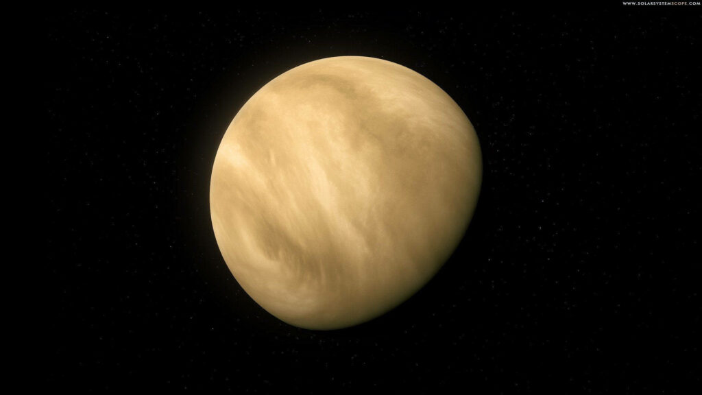Stunning Venus Wallpaper: Golden Surface Against Deep Space Background