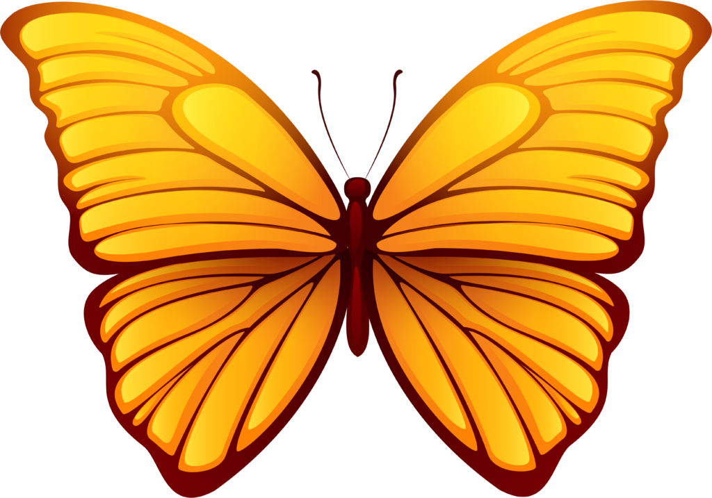 Golden-Winged Butterfly Wallpaper: Intricate Design on Transparent Background