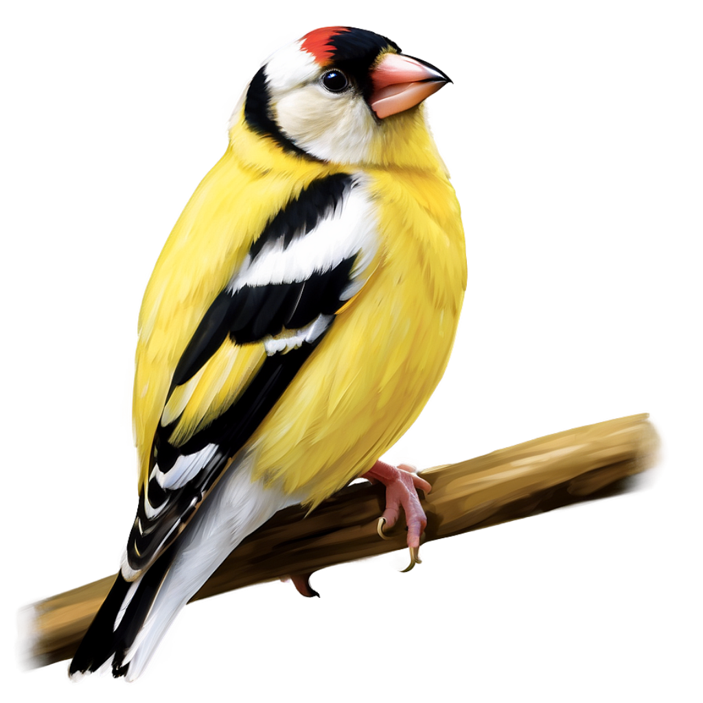 Vibrant Goldfinch Illustration Wallpaper - Serene Nature Background