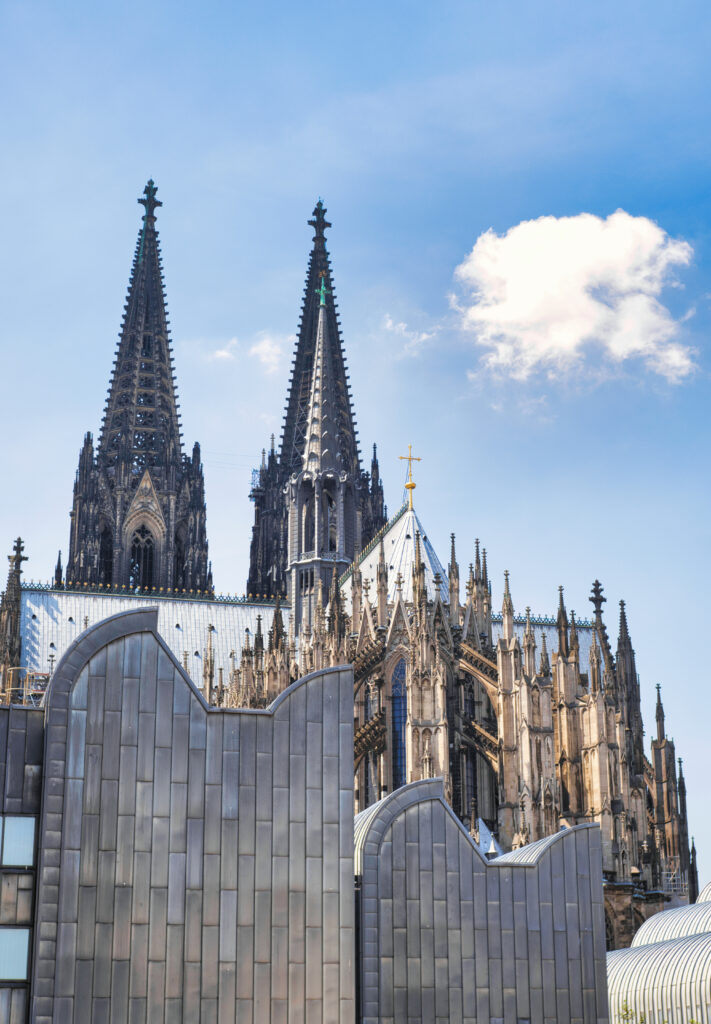 Stunning Gothic Architecture Wallpaper with Modern Cityscape