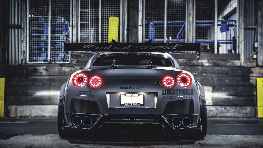 Stunning Liberty Walk Gray Nissan GT-R 4K Wallpaper Background