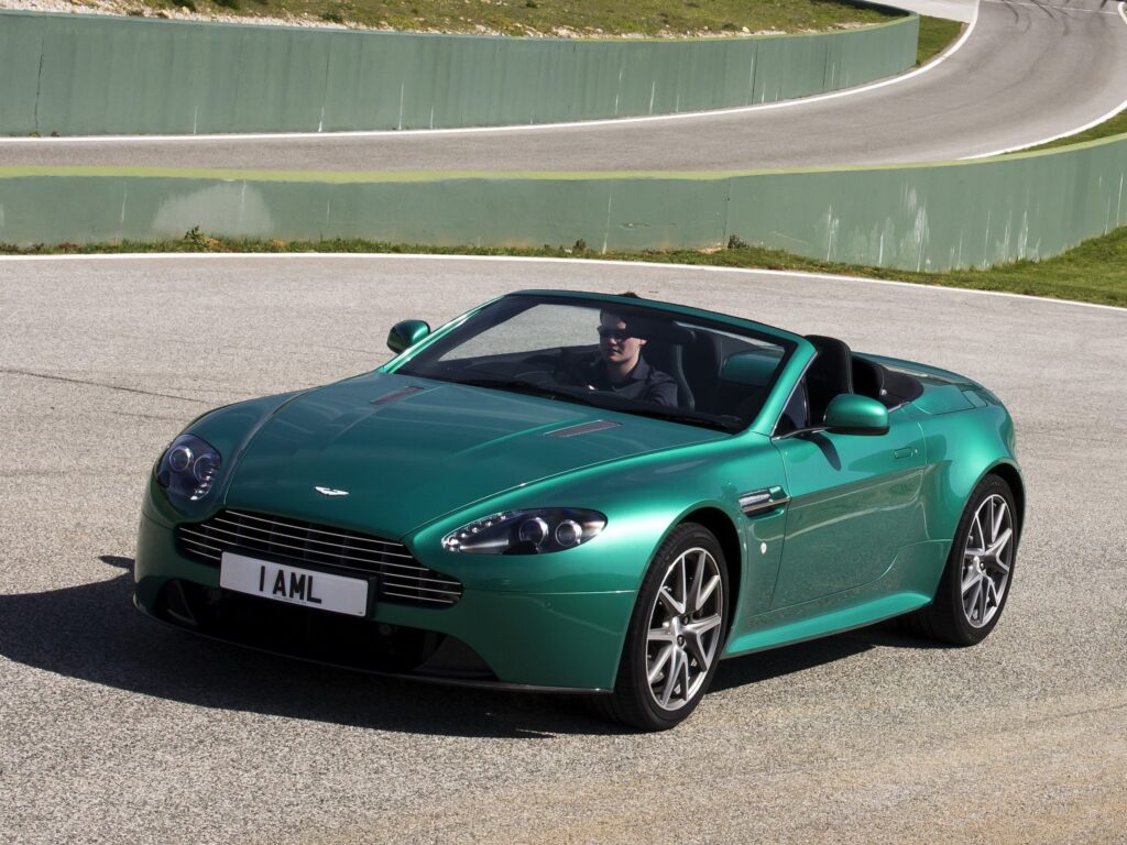 Stunning Green 2011 Aston Martin V8 Vantage Front View Wallpaper