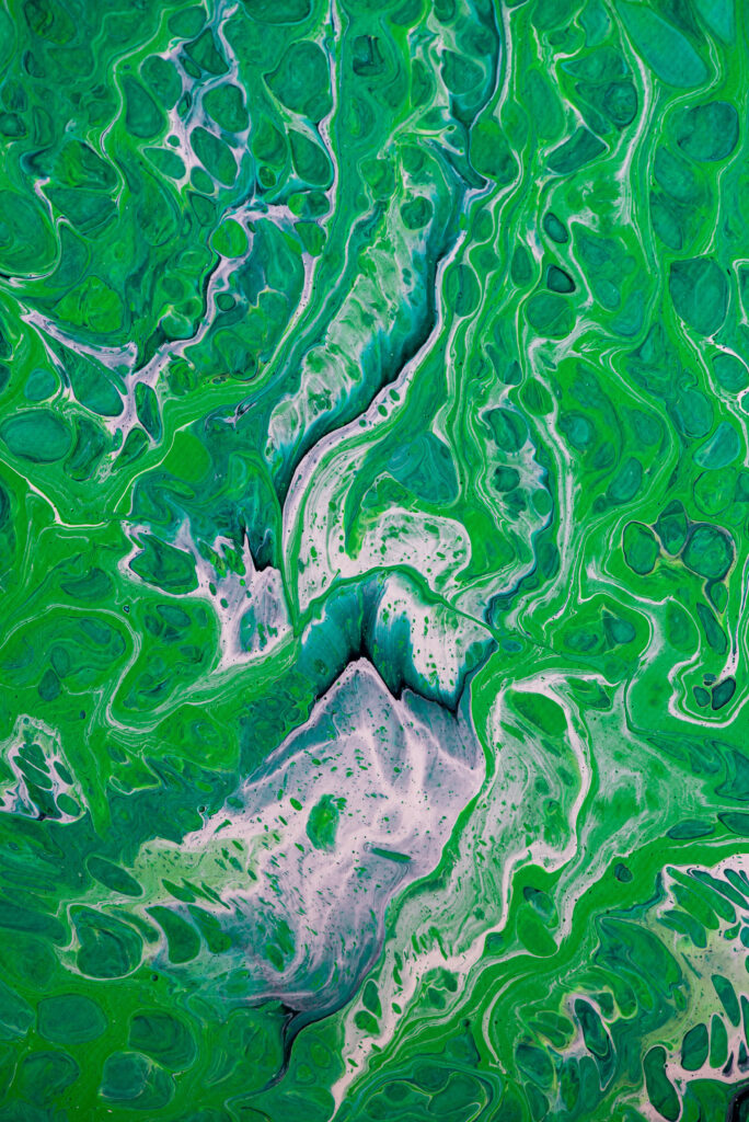 Stunning Macro Green Abstract Wallpaper with Liquid-Like Swirls