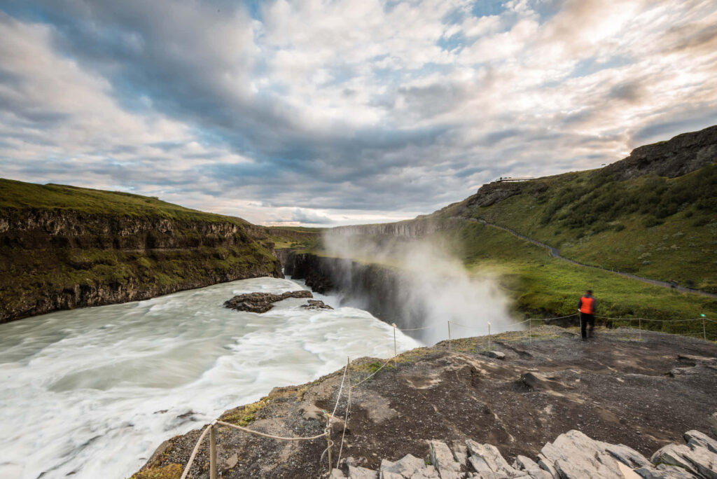 Stunning Gullfoss Waterfall Wallpaper - Iceland's Scenic Beauty