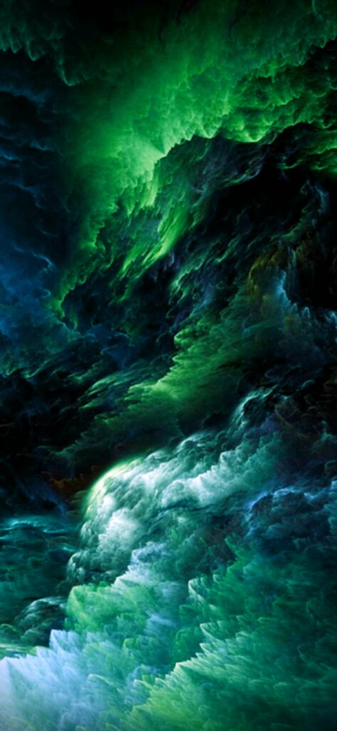 Mesmerizing HD Abstract Wallpaper: Green & Blue Aurora Background