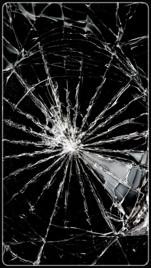 Captivating Broken Screen Art: Mesmerizing HD Quality Wallpaper with Intriguing Web-like Cracks