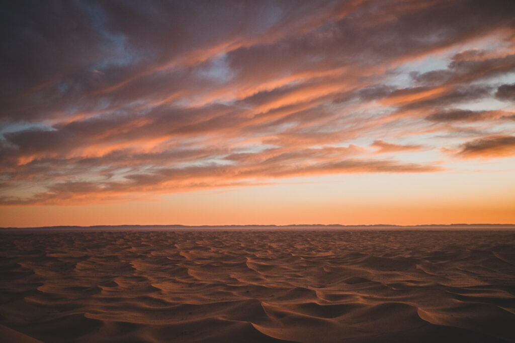 Stunning HD Desert Landscape Wallpaper with Dusk Sky Background