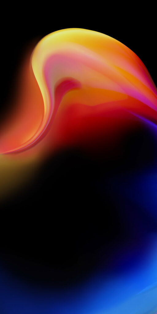 Stunning HD Wallpaper of Redmi Note 6 Pro: Red, Yellow and Blue Gradient in Dark
